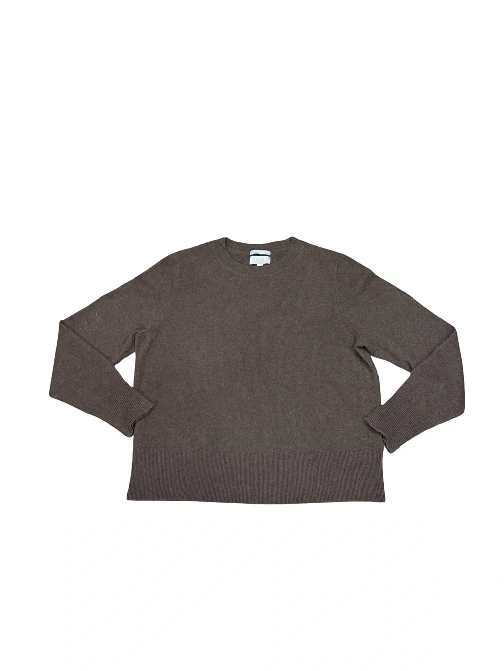 🤎 J.Crew 100% Cashmere Crewneck Sweater Women's Large Brown Luxury Knit